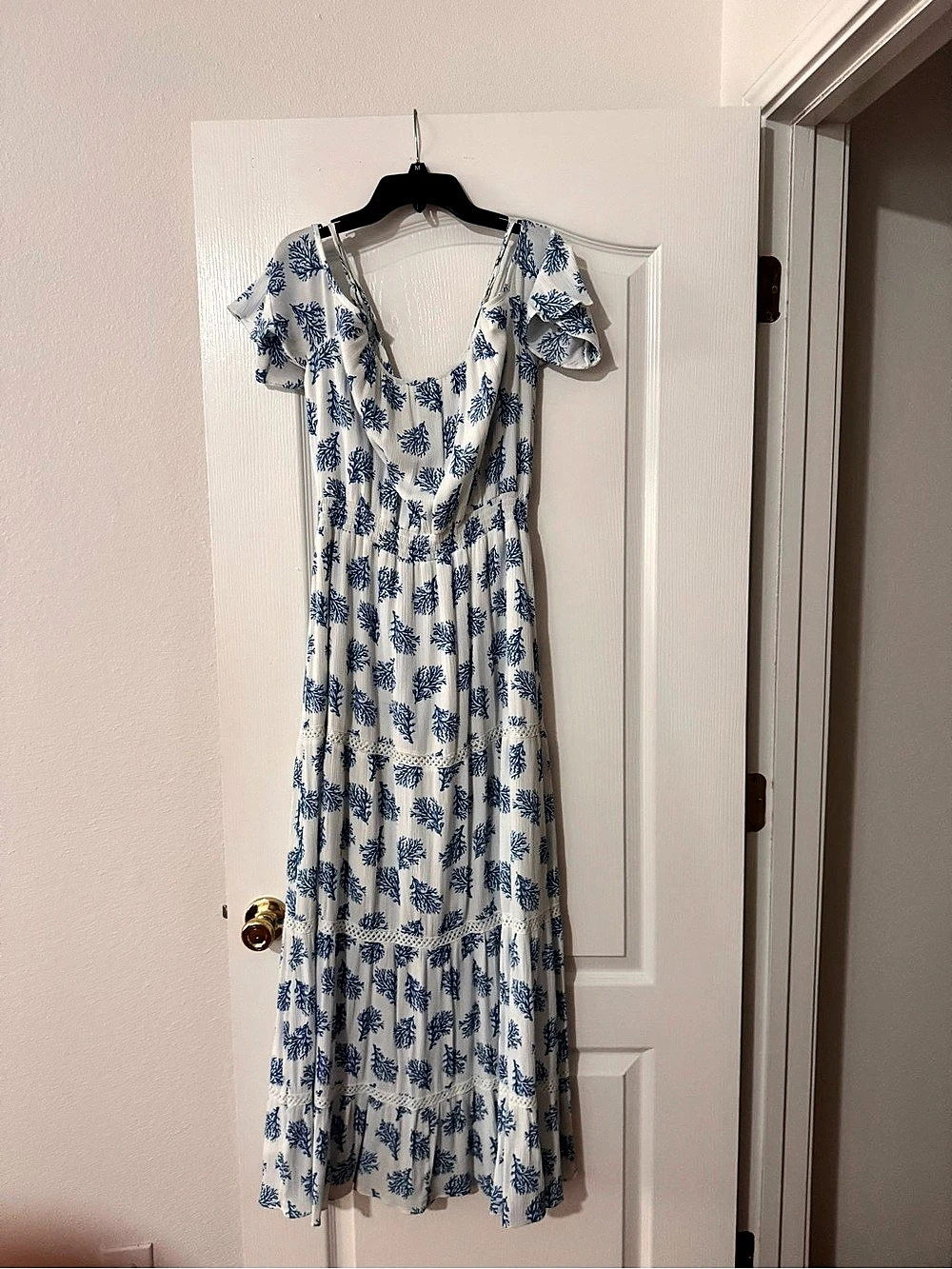 Women's Blue Floral Maxi Dress Like New